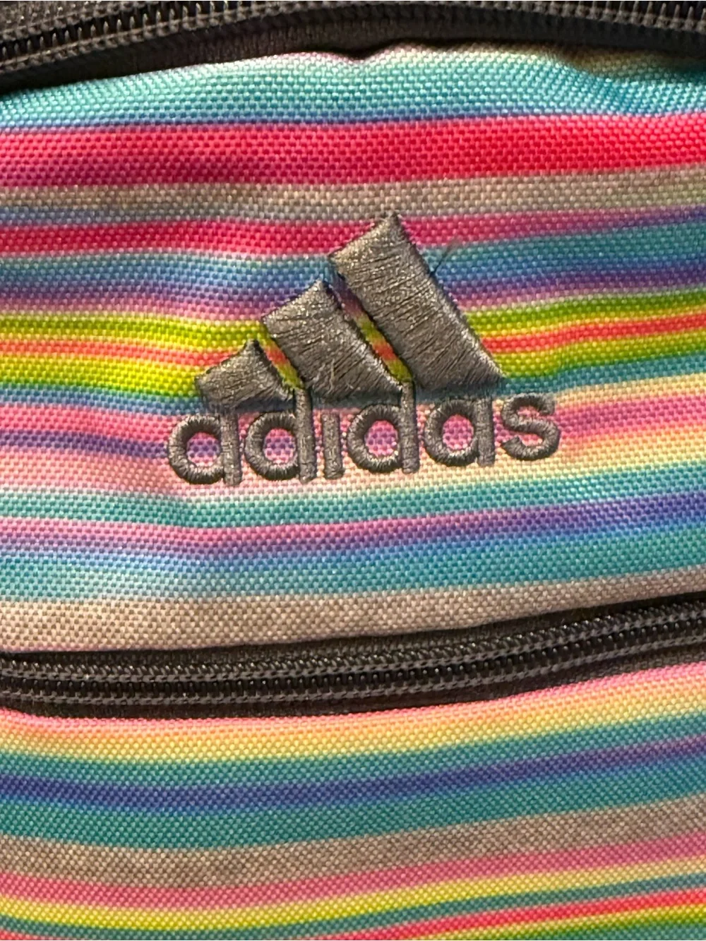 adidas Rainbow Stripe Backpack in Gray Accents - Picture 2 of 7